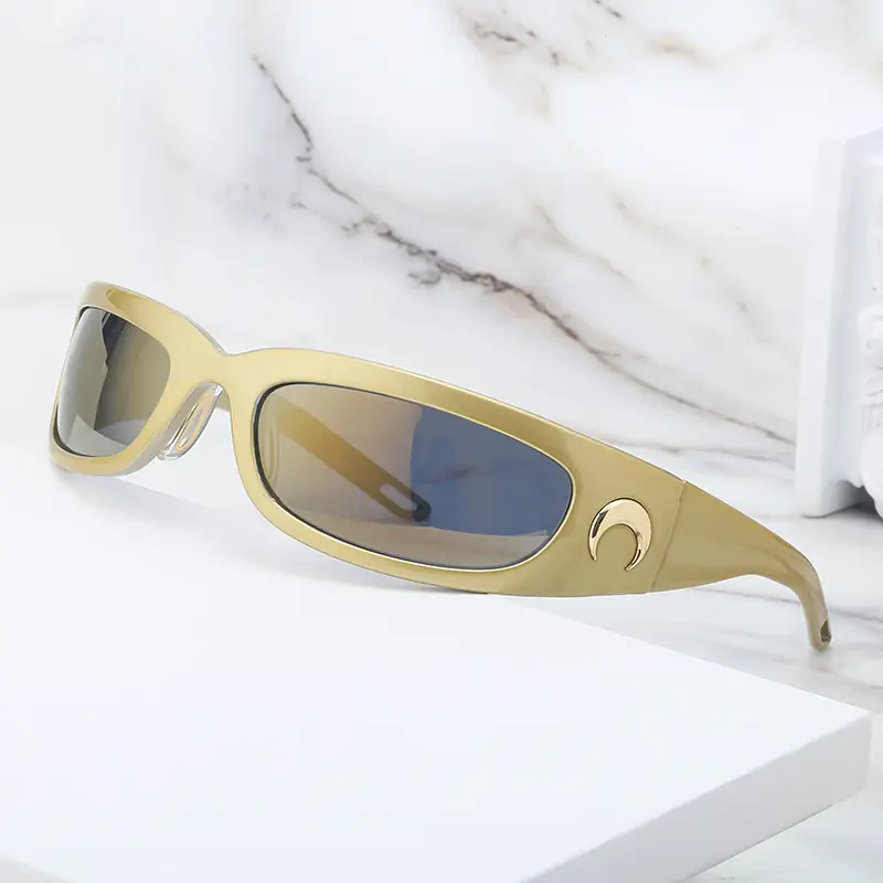 Men Steampunk Sunglasses Yellow Red Mirror - Image 9