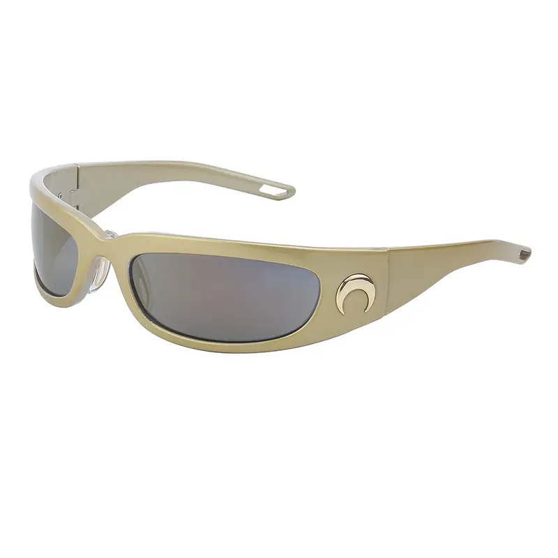 Men Steampunk Sunglasses Yellow Red Mirror - Image 11