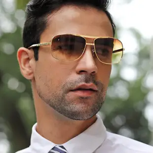 Men Steampunk Sunglasses Yellow Red Mirror — feature 13