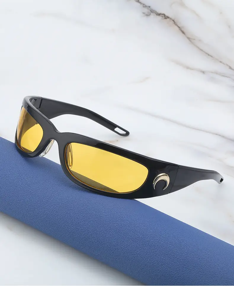 Men Steampunk Sunglasses Yellow Red Mirror — feature 26