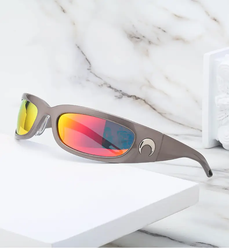 Men Steampunk Sunglasses Yellow Red Mirror — feature 27
