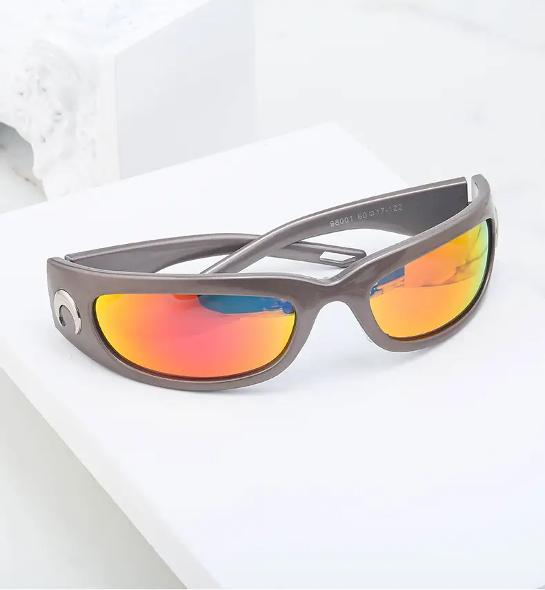 Men Steampunk Sunglasses Yellow Red Mirror — feature 28