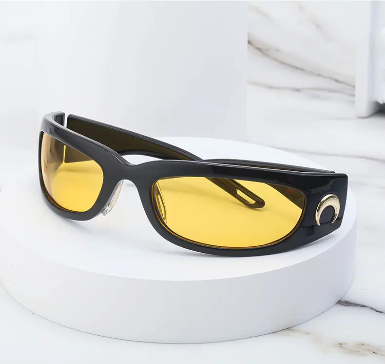 Men Steampunk Sunglasses Yellow Red Mirror — feature 30