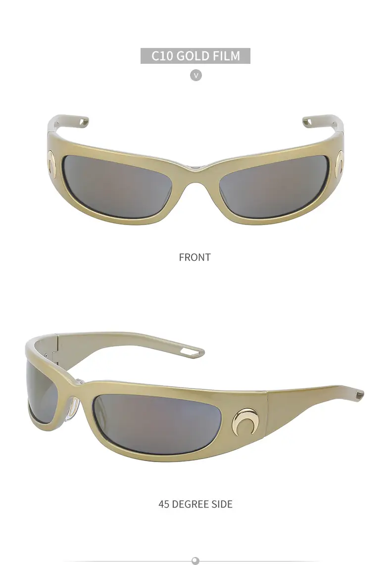 Men Steampunk Sunglasses Yellow Red Mirror — feature 41