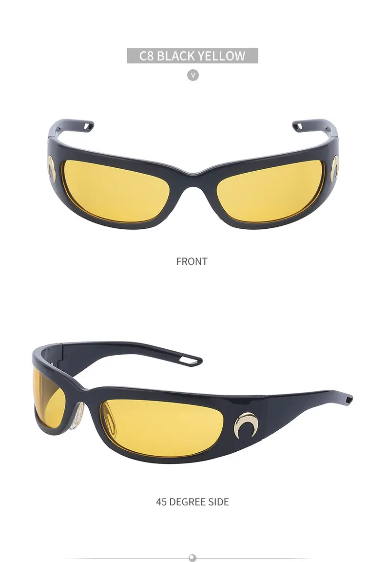 Men Steampunk Sunglasses Yellow Red Mirror — feature 42