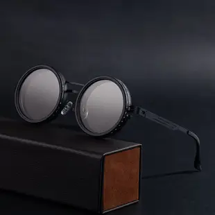 Men Steampunk Sunglasses Yellow Red Mirror — feature 5