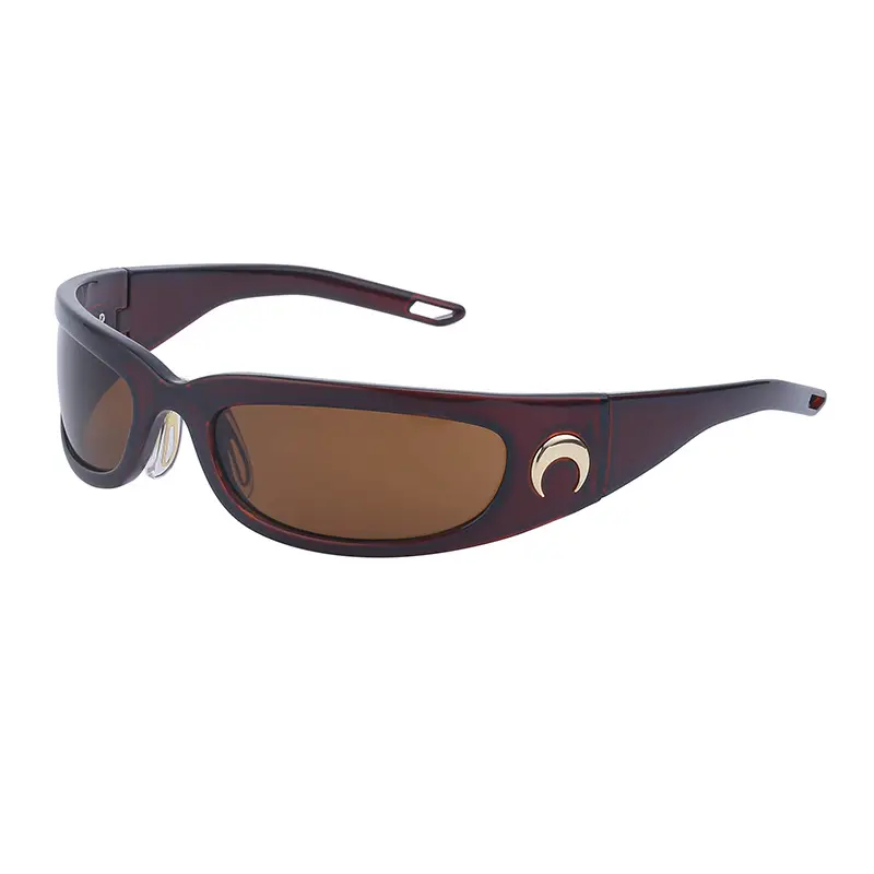 Men Steampunk Sunglasses Yellow Red Mirror - Image 2