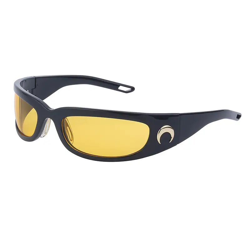 Men Steampunk Sunglasses Yellow Red Mirror - Image 5