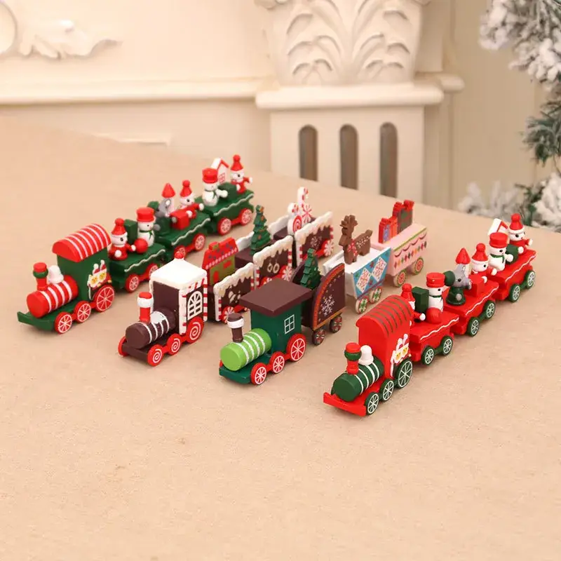 Christmas Wooden Train Decor for Home Window