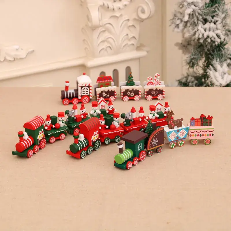 Christmas Wooden Train Decor for Home Window