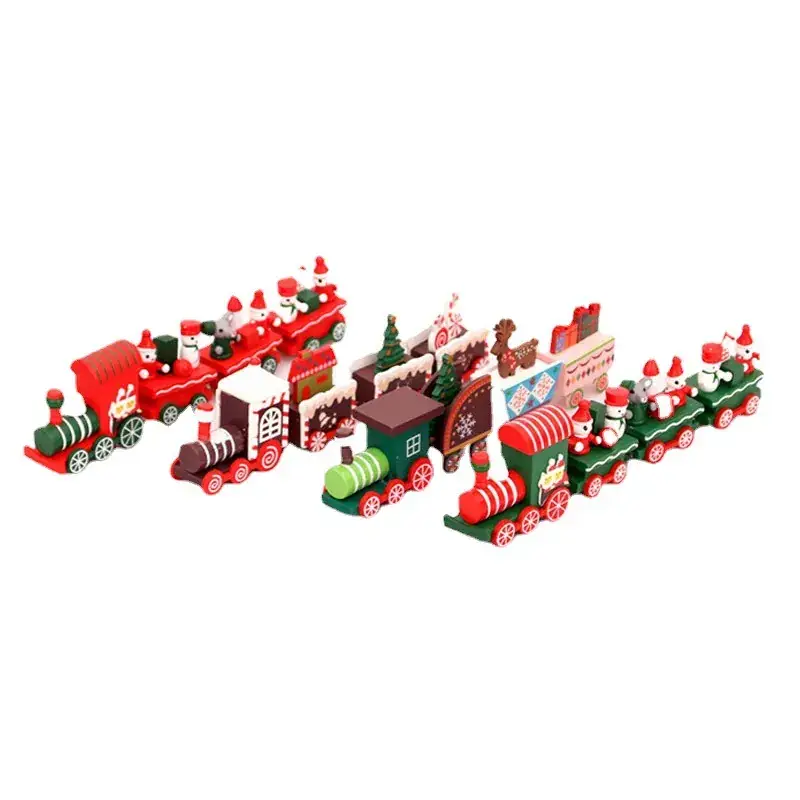 Christmas Wooden Train Decor for Home Window