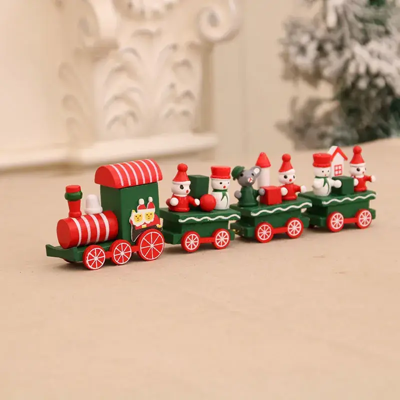 Christmas Wooden Train Decor for Home Window