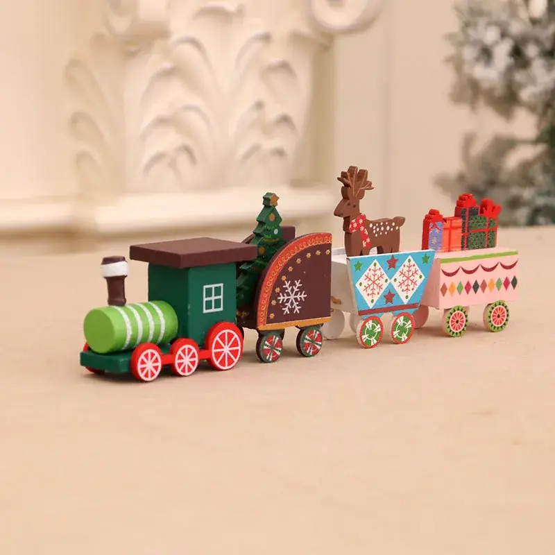 Christmas Wooden Train Decor for Home Window