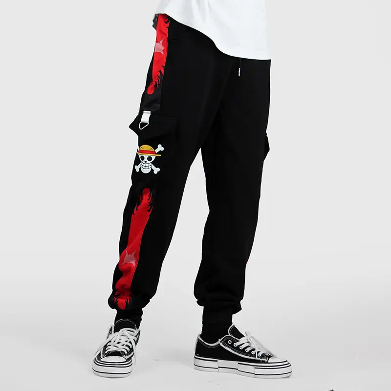 Luffy One Piece Animation Trousers Black with Pocket Design - Image 12