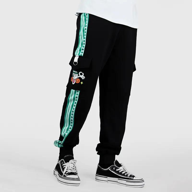 Luffy One Piece Animation Trousers Black with Pocket Design - Image 13