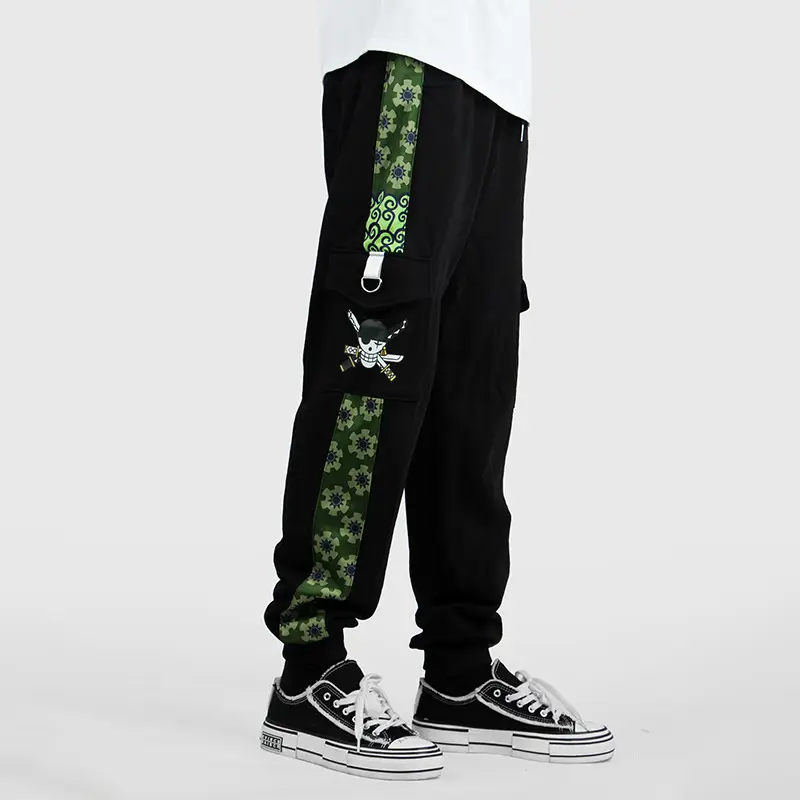 Luffy One Piece Animation Trousers Black with Pocket Design - Image 15
