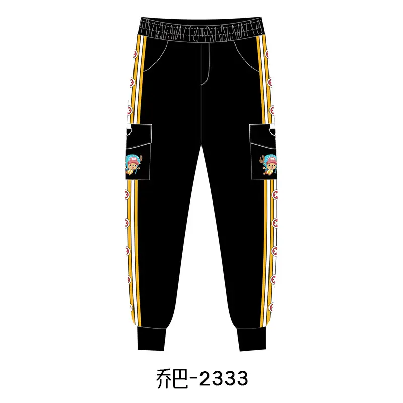 Luffy One Piece Animation Trousers Black with Pocket Design - Image 10
