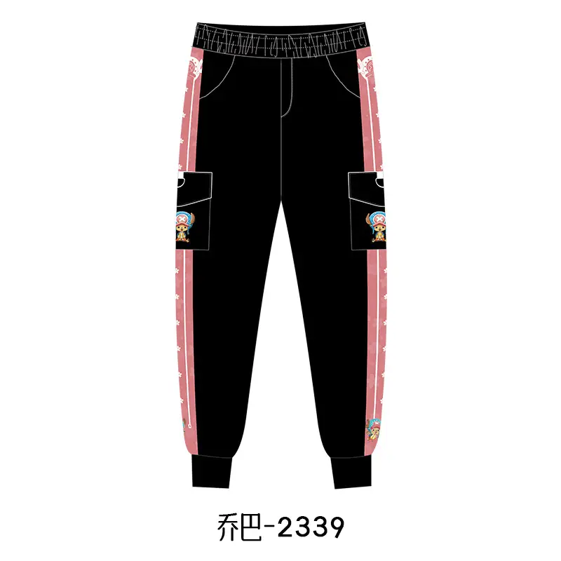 Luffy One Piece Animation Trousers Black with Pocket Design - Image 11