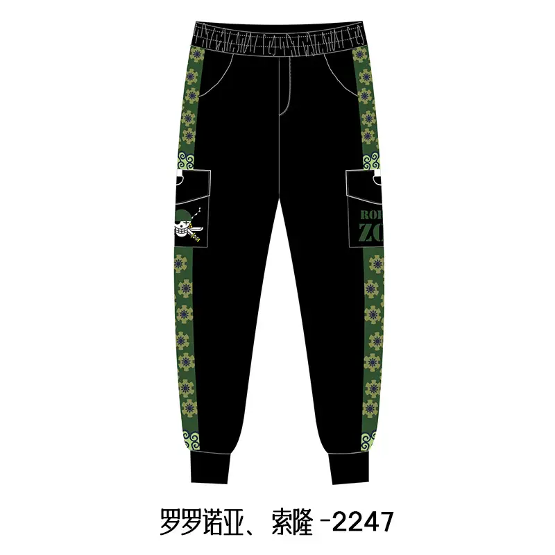 Luffy One Piece Animation Trousers Black with Pocket Design - Image 2
