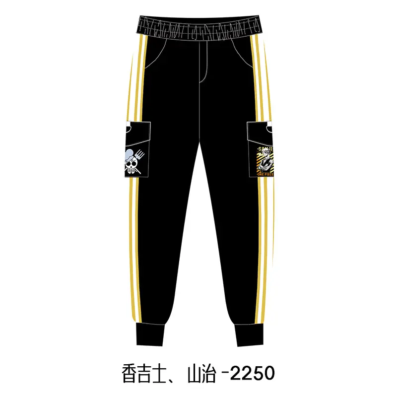 Luffy One Piece Animation Trousers Black with Pocket Design - Image 6