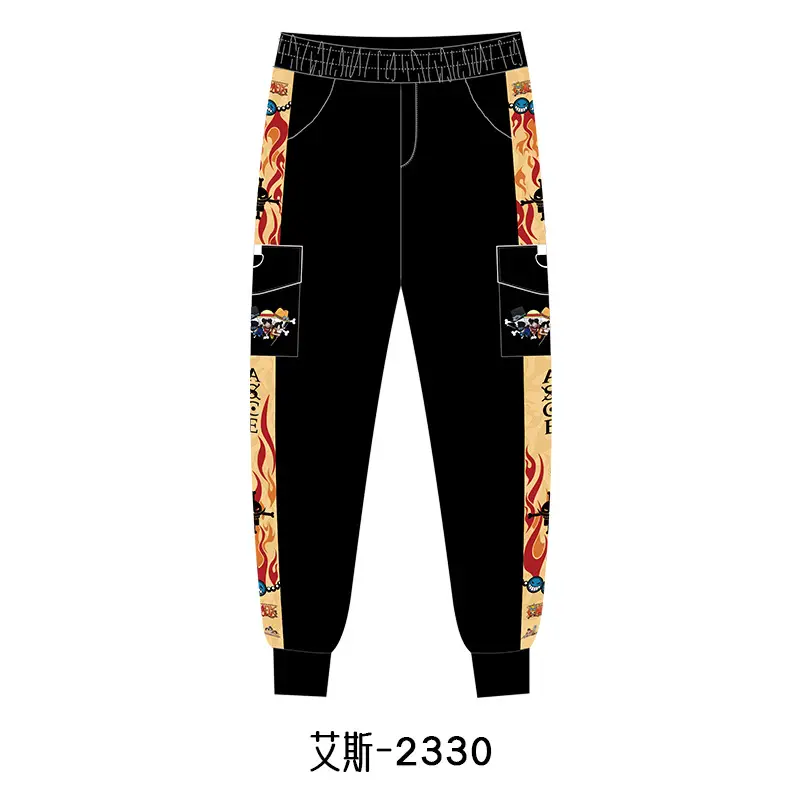 Luffy One Piece Animation Trousers Black with Pocket Design - Image 7