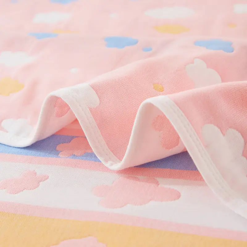 Pink Cotton Gauze Quilt for Baby & Stroller - Image 48