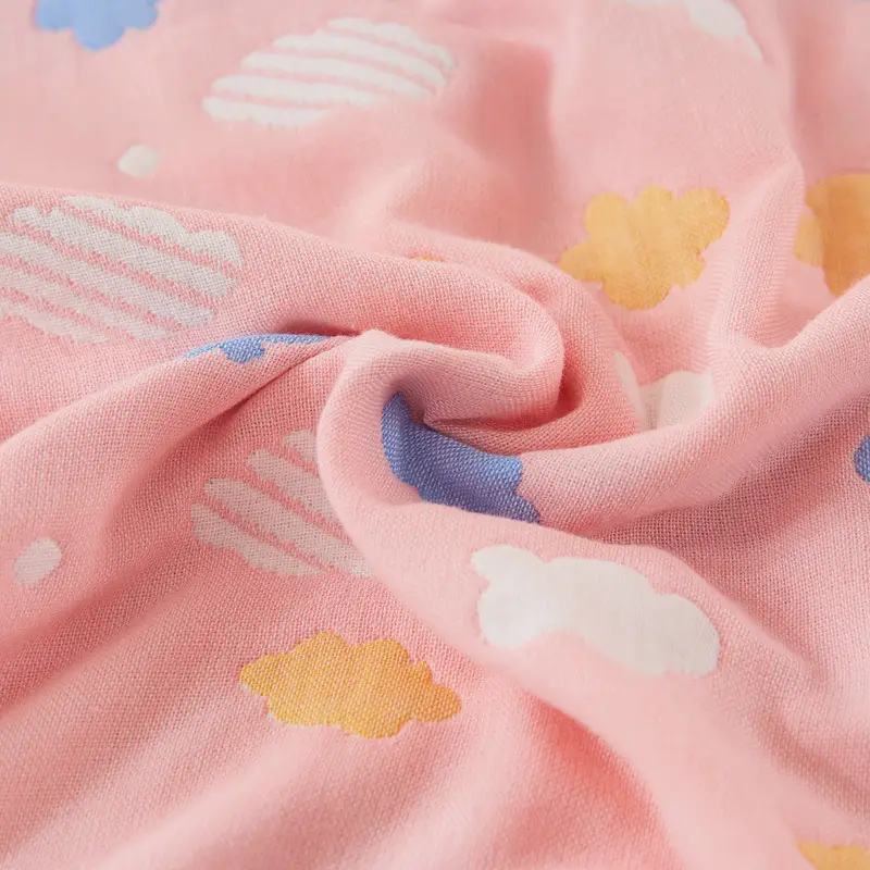 Pink Cotton Gauze Quilt for Baby & Stroller - Image 49