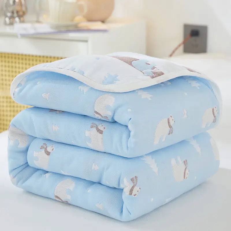 Pink Cotton Gauze Quilt for Baby & Stroller - Image 21