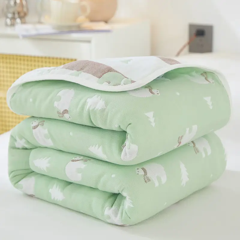 Pink Cotton Gauze Quilt for Baby & Stroller - Image 22