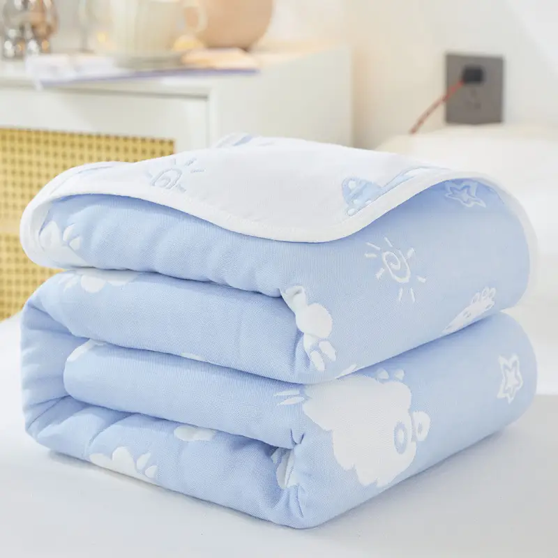 Pink Cotton Gauze Quilt for Baby & Stroller - Image 23