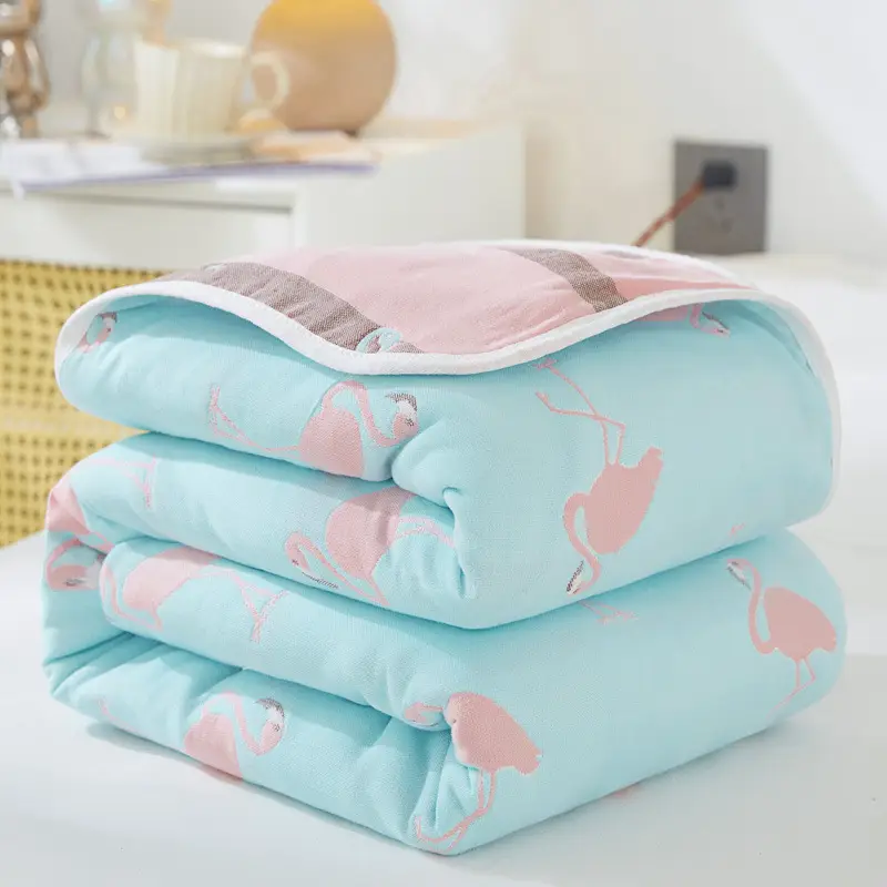 Pink Cotton Gauze Quilt for Baby & Stroller - Image 26
