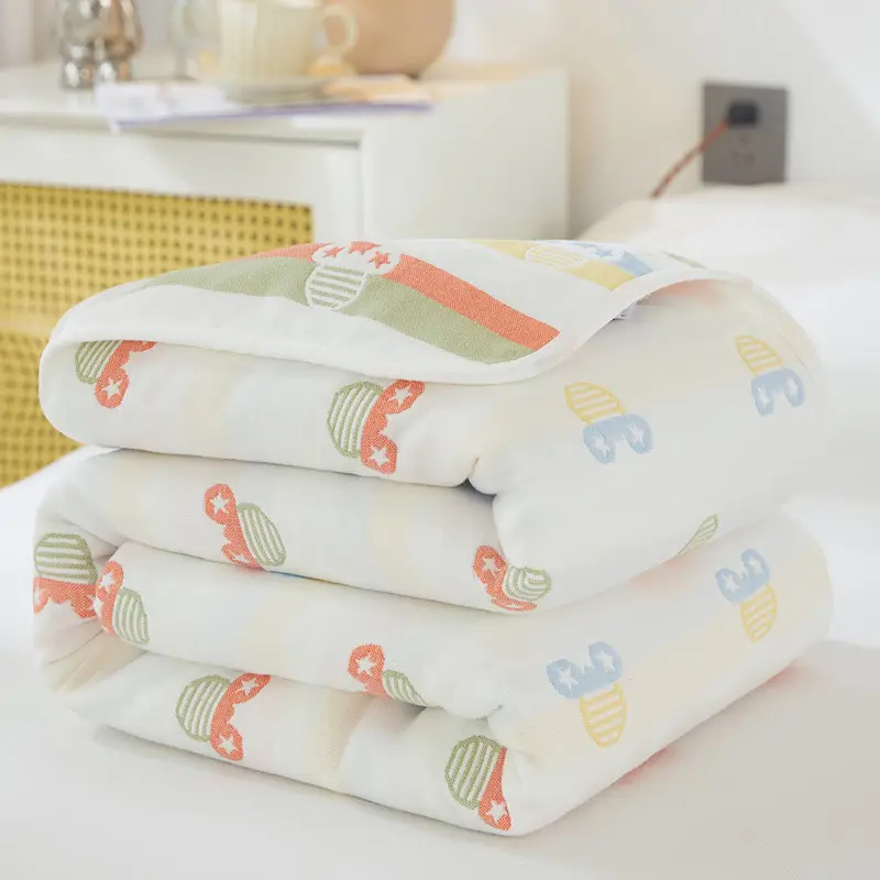 Pink Cotton Gauze Quilt for Baby & Stroller - Image 28