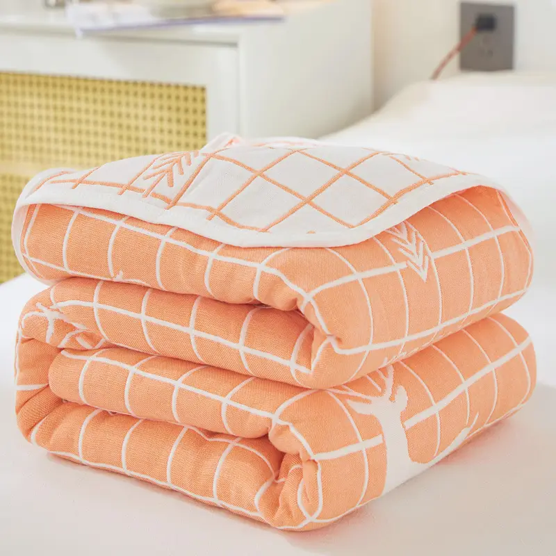 Pink Cotton Gauze Quilt for Baby & Stroller - Image 36