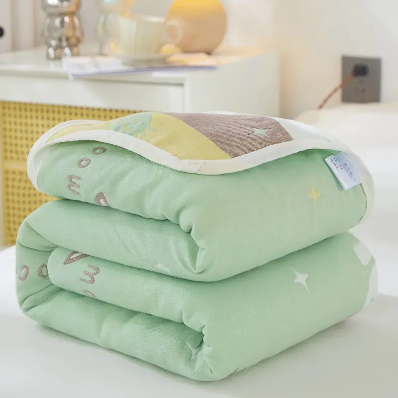 Pink Cotton Gauze Quilt for Baby & Stroller - Image 41