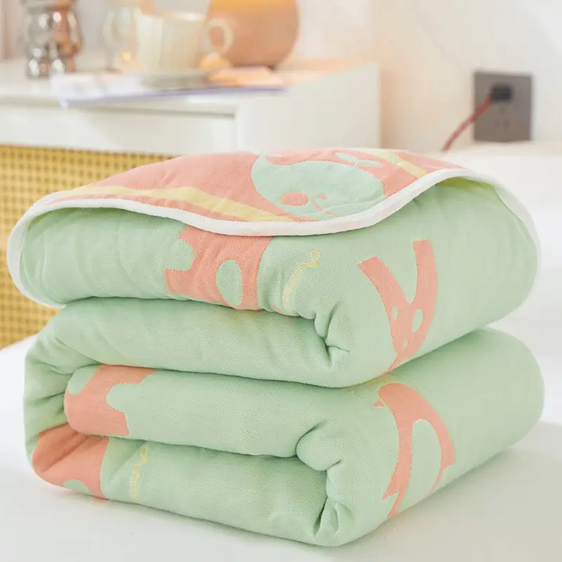 Pink Cotton Gauze Quilt for Baby & Stroller - Image 46