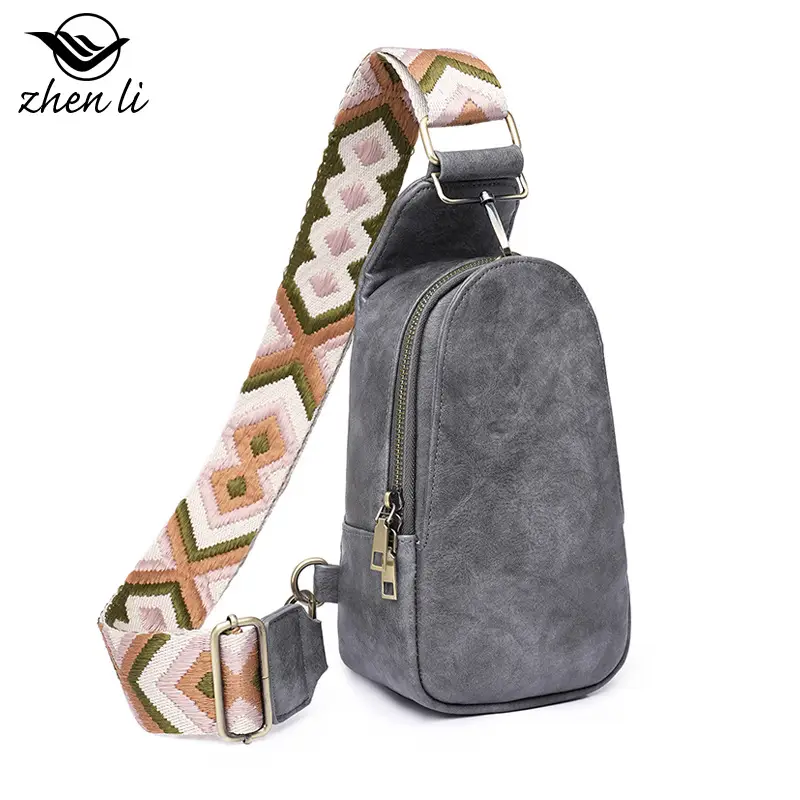 Women Shoulder Bag Grey Suede 2023 Fashion - Image 6