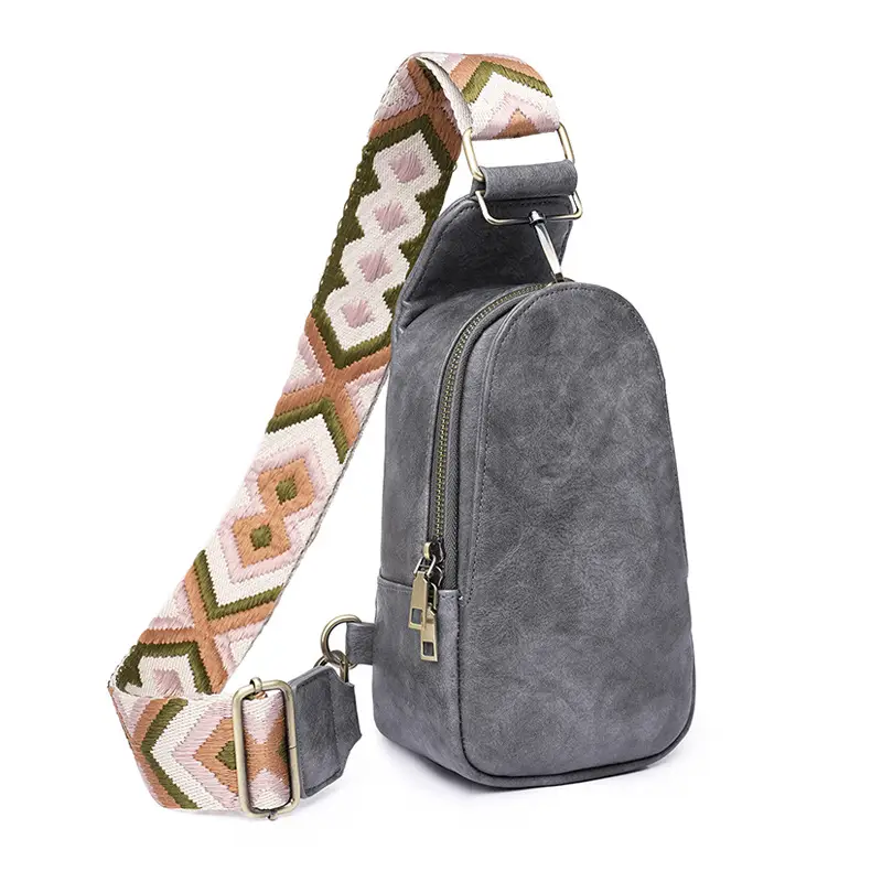 Women Shoulder Bag Grey Suede 2023 Fashion — feature 4