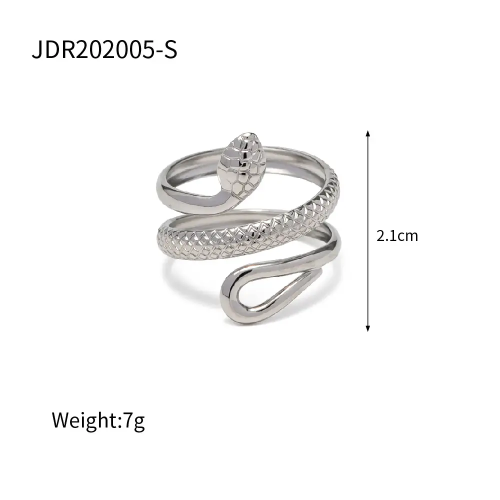 18K Gold Plated Snake Ring Women Adjustable 21cm