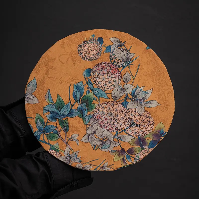Double-Sided Zen Tea Mat with Floral Design - Image 4
