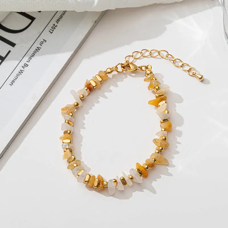 Factory Wholesale European & American Retro Stone Chain Bracelet - Image 2