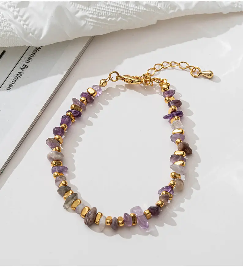 Factory Wholesale European & American Retro Stone Chain Bracelet - Image 4