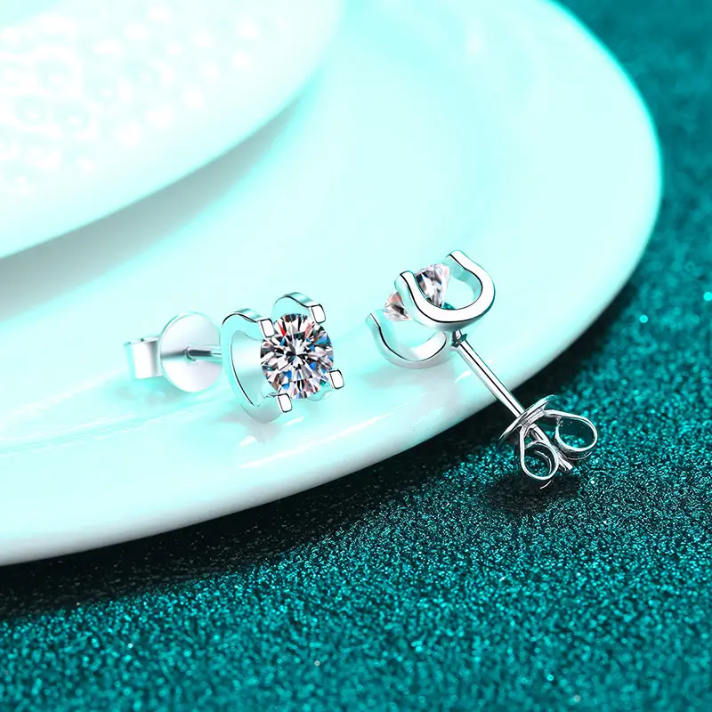 Gold Plated Moissanite Bull Head Earrings for Women - Image 4