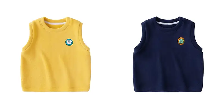 Baby Ollie Fleece Vest Navy Blue Spring Top — feature 14