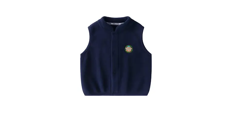 Baby Ollie Fleece Vest Navy Blue Spring Top — feature 19
