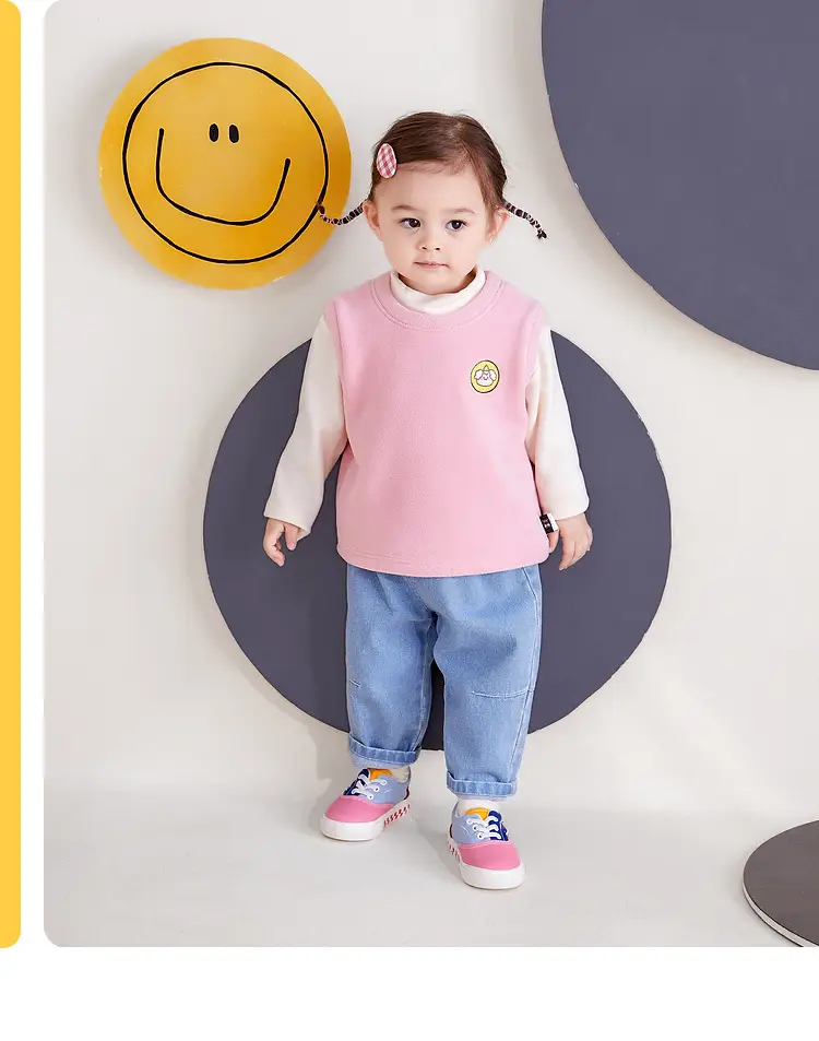 Baby Ollie Fleece Vest Navy Blue Spring Top — feature 33