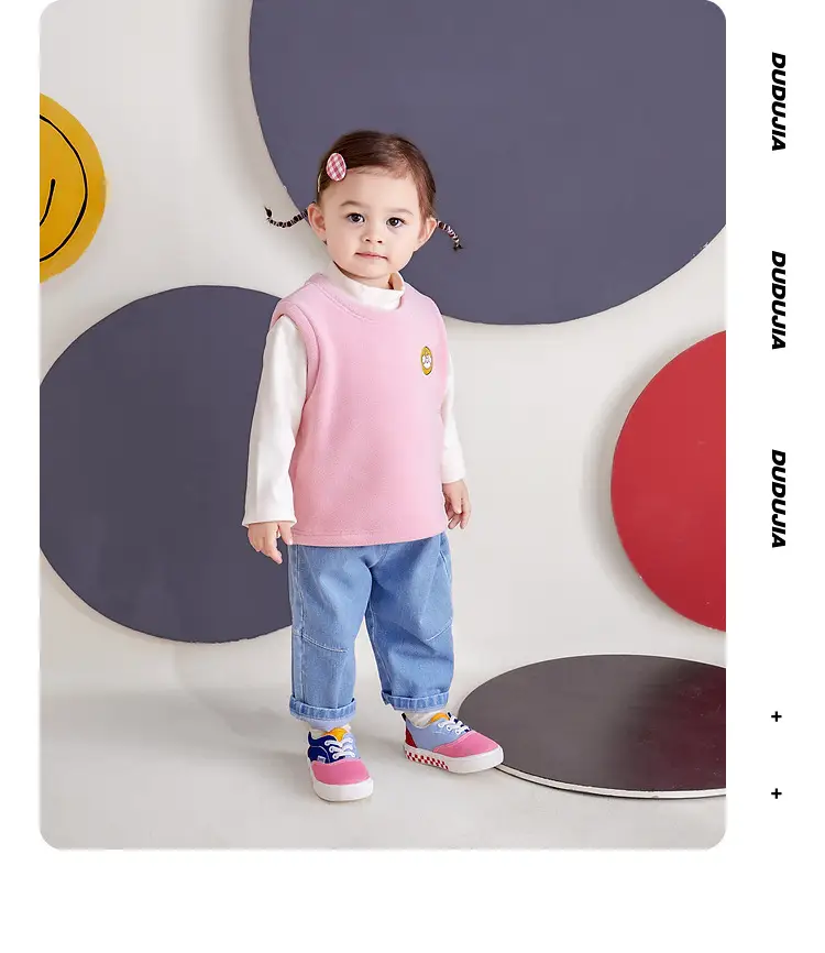 Baby Ollie Fleece Vest Navy Blue Spring Top — feature 34