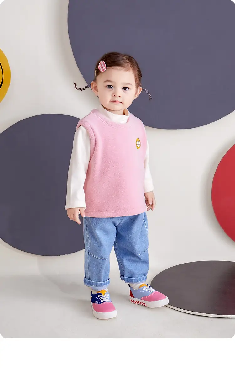Baby Ollie Fleece Vest Navy Blue Spring Top — feature 35