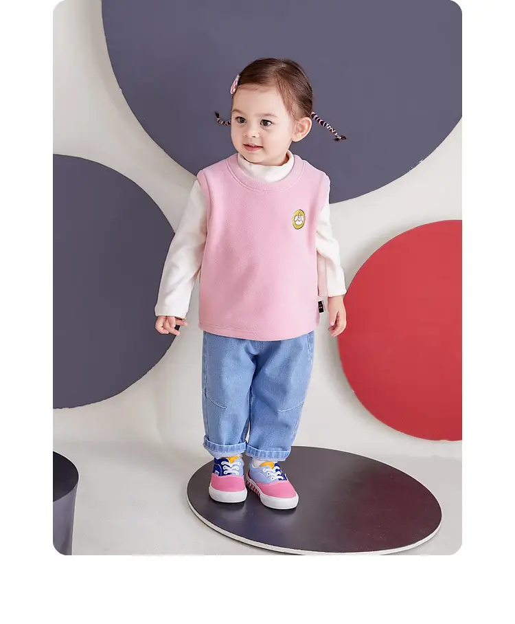 Baby Ollie Fleece Vest Navy Blue Spring Top — feature 36