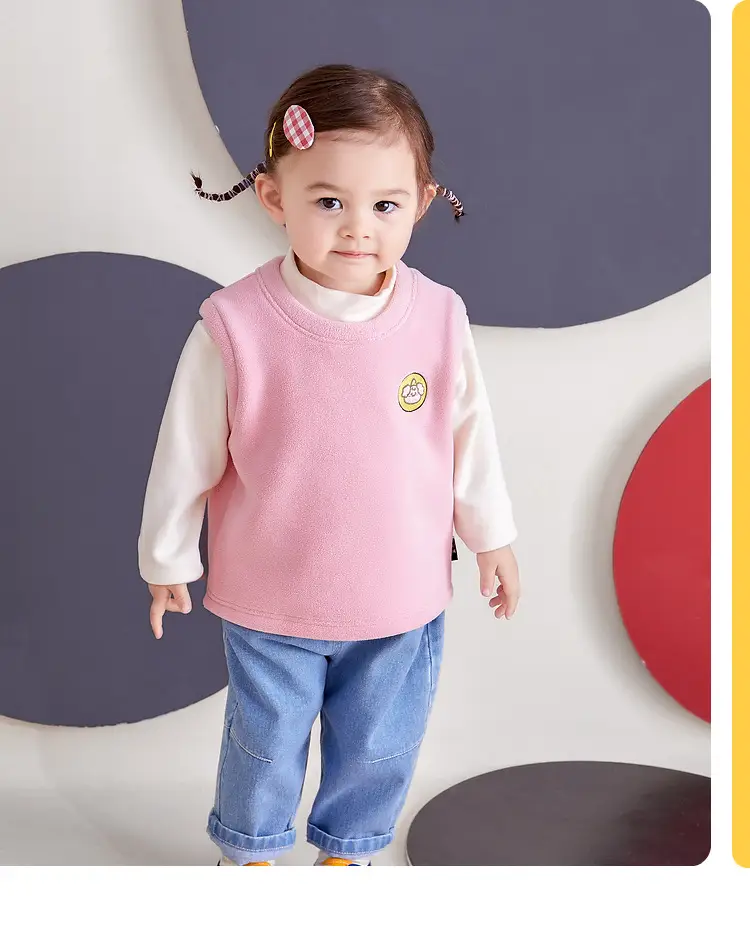Baby Ollie Fleece Vest Navy Blue Spring Top — feature 37
