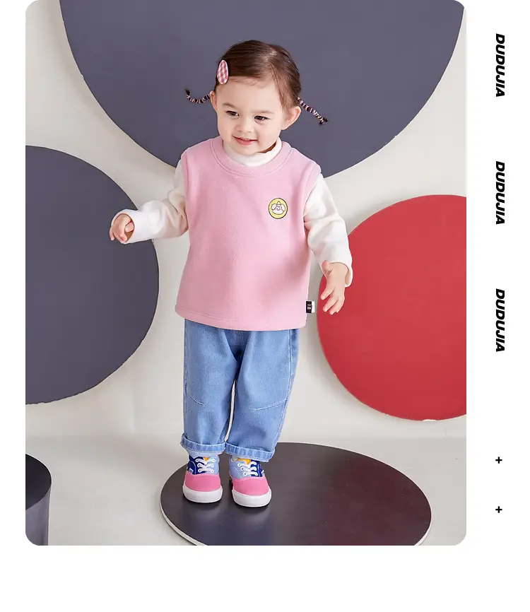 Baby Ollie Fleece Vest Navy Blue Spring Top — feature 40